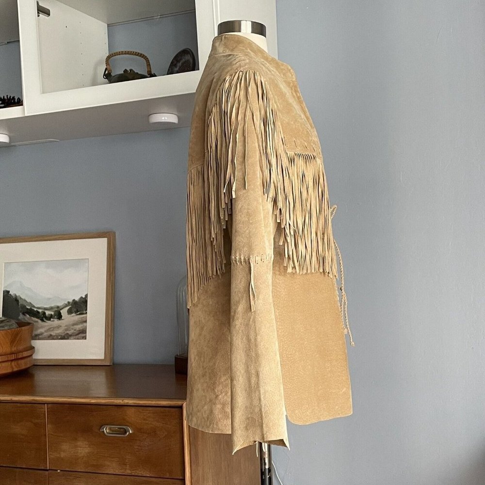 Scully Suede Fringe Jacket Women's Leather Tan Western Cowgirl Rodeo - Picture 7 of 11